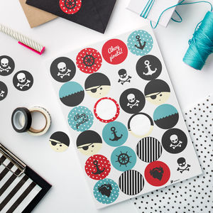 Merirosvot tarra-arkki, ympyrä Ø 40 mm