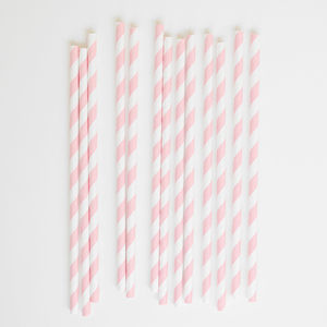 Raidallinen paperipilli, vaaleanpunainen (25 kpl)