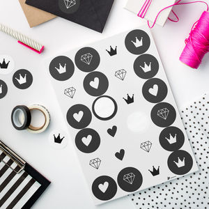 Pikkuprinsessa tarra-arkki, ympyrä Ø 40 mm