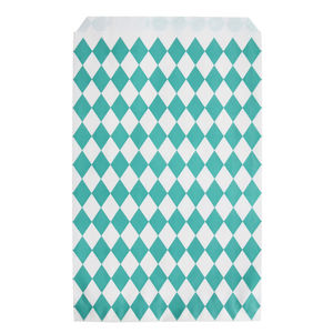 Salmiakkikuvioinen paperipussi, turkoosi (10 kpl)