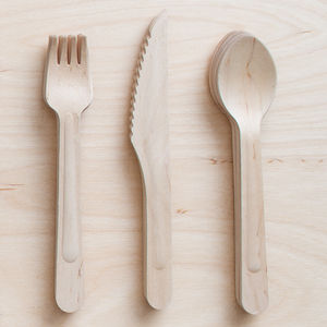 Puiset kertakäyttöaterimet (24 kpl)