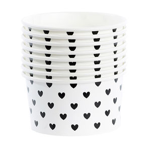 Sydän jäätelökuppi ja lusikat (8 kpl)