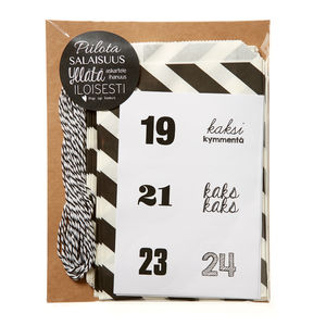 DIY joulukalenteri black & white