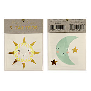 Kuu ja aurinko -tatuoinnit (2 kpl)