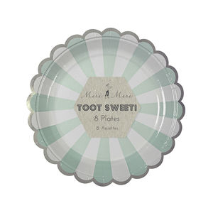 Pieni paperilautanen, piparireunus, minttu (8  kpl)