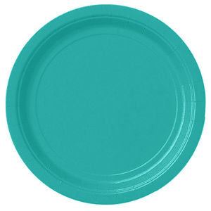 Turkoosi paperilautanen, iso (8  kpl)