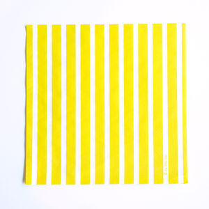 Raidallinen paperilautasliina, keltainen (20 kpl)
