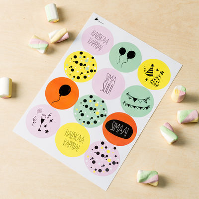 Vappu tarra-arkki, ympyrä Ø 60 mm