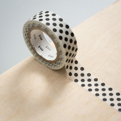 mt masking tape - mustavalkoinen polka dot