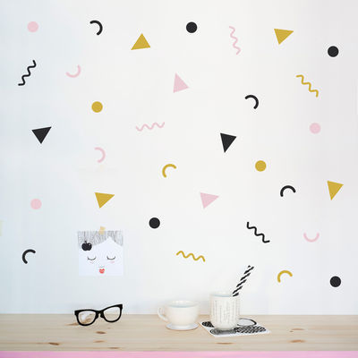 80's party seinätarrat, kulta, musta, vaaleanpunainen