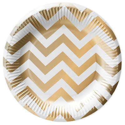 Chevron paperilautanen kulta, iso (10  kpl)