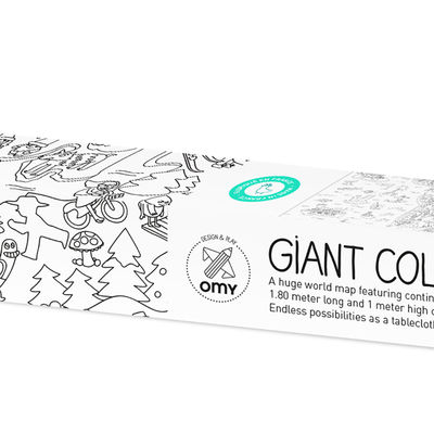 OMY Atlas väritettävä jättijuliste 2 x 0,5 m