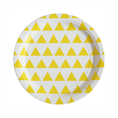 Paperilautanen, keltaiset kolmiot (8  kpl)