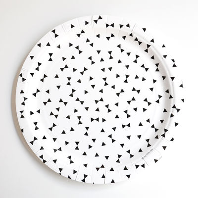 Paperilautanen, mustat rusetit (8 kpl)