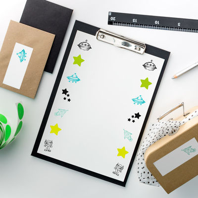 Avaruus etiketti-arkki, 105 x 42 mm