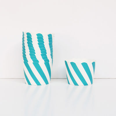 Turkoosivalkoraidallinen muffinssivuoka (25 kpl)