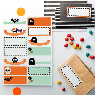 Halloween etiketti-arkki, 105 x 42 mm
