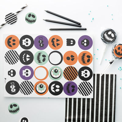 Halloween tarra-arkki, ympyrä Ø 40 mm