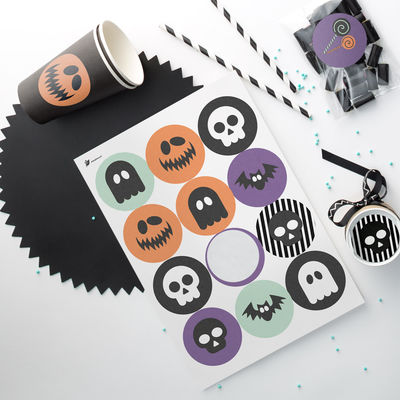 Halloween tarra-arkki, ympyrä Ø 60 mm