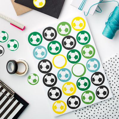 Jalkapallo tarra-arkki, ympyrä Ø 40 mm