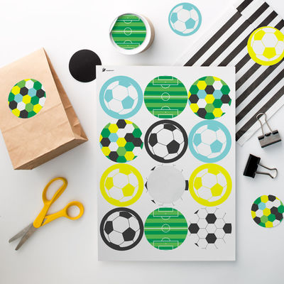 Jalkapallo tarra-arkki, ympyrä Ø 60 mm