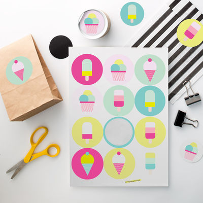 Jätskibaari tarra-arkki, ympyrä Ø 60 mm