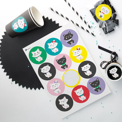 Kisu kisu tarra-arkki, ympyrä Ø 60 mm