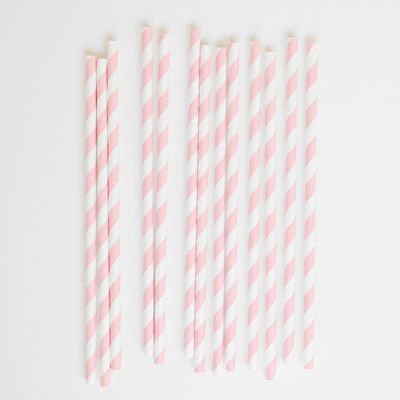 Raidallinen paperipilli, vaaleanpunainen (25 kpl)