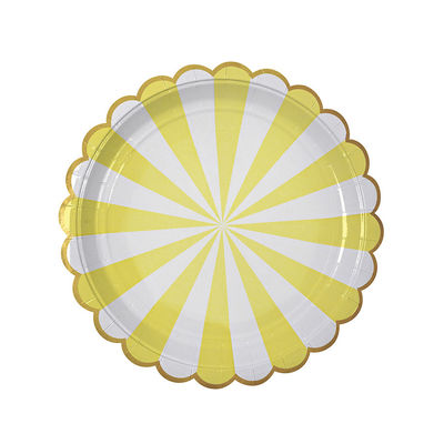 Pieni paperilautanen, piparireunus, keltainen (8  kpl)