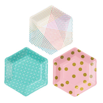 Pienet paperilautaset, geo (12 kpl)