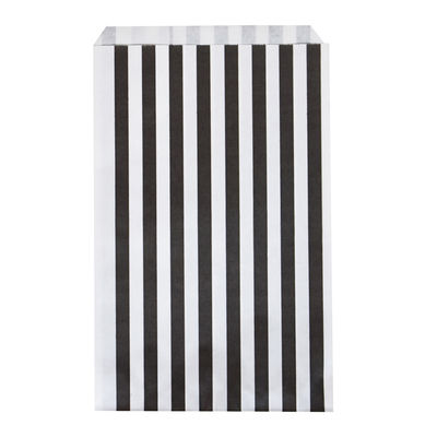 Raidallinen paperipussi, musta (10 kpl)