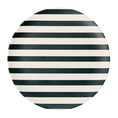 Mustavalkoraidallinen melamiinilautanen ø 25 cm
