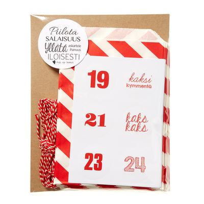 DIY joulukalenteri polkkakarkki