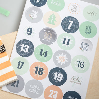 Joulukalenteritarrat - pastelli