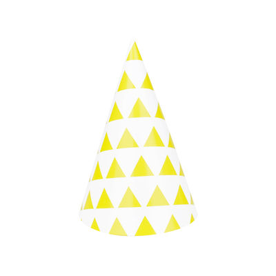 Juhlahattu - keltaiset kolmiot (8 kpl)