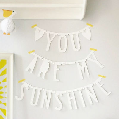 DIY kirjainviiri, valkoinen