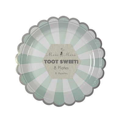 Pieni paperilautanen, piparireunus, minttu (8  kpl)