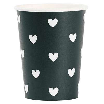 Paperimuki, sydämet musta (8 kpl)