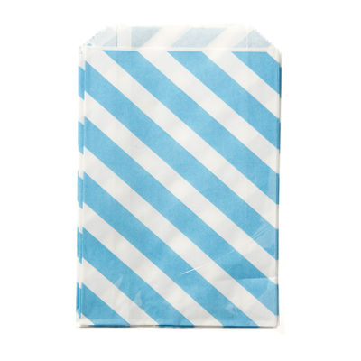 Vinoraidallinen paperipussi, vaaleansininen (12 kpl)