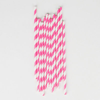 Raidallinen paperipilli, karkkipinkki (25 kpl)