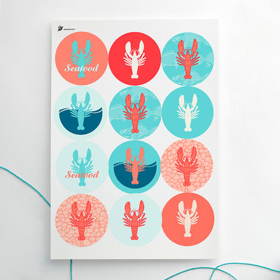 Rapurallaa tarra-arkki, ympyrä Ø 60 mm