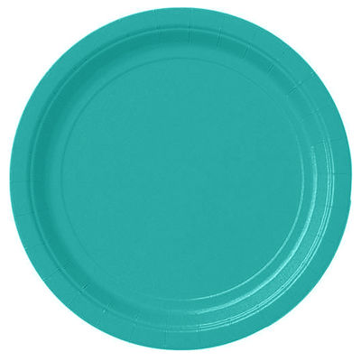 Turkoosi paperilautanen, iso (8  kpl)