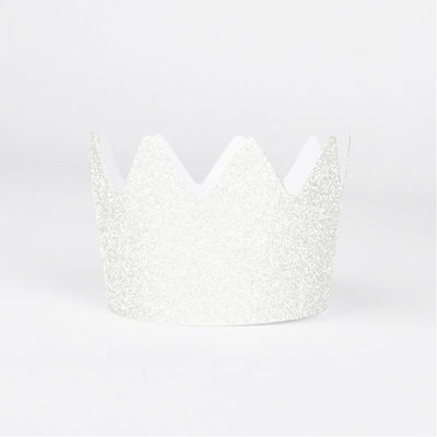 Glitterkruunu - valkoinen (8 kpl)