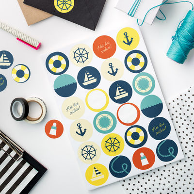 Seilori -tarra-arkki, ympyrä Ø 40 mm