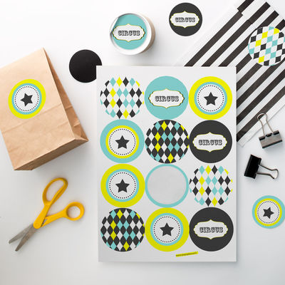 Sirkus tarra-arkki, ympyrä Ø 60 mm