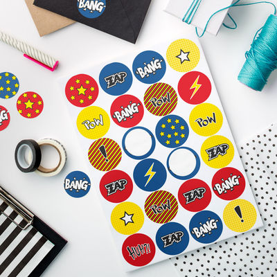 Supersankari tarra-arkki, ympyrä Ø 40 mm